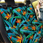 Teal Tropical Pattern Print Pet Car Back Seat Cover
