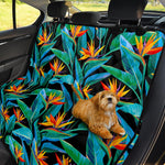 Teal Tropical Pattern Print Pet Car Back Seat Cover