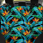 Teal Tropical Pattern Print Pet Car Back Seat Cover