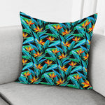 Teal Tropical Pattern Print Pillow Cover