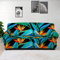 Teal Tropical Pattern Print Sofa Cover