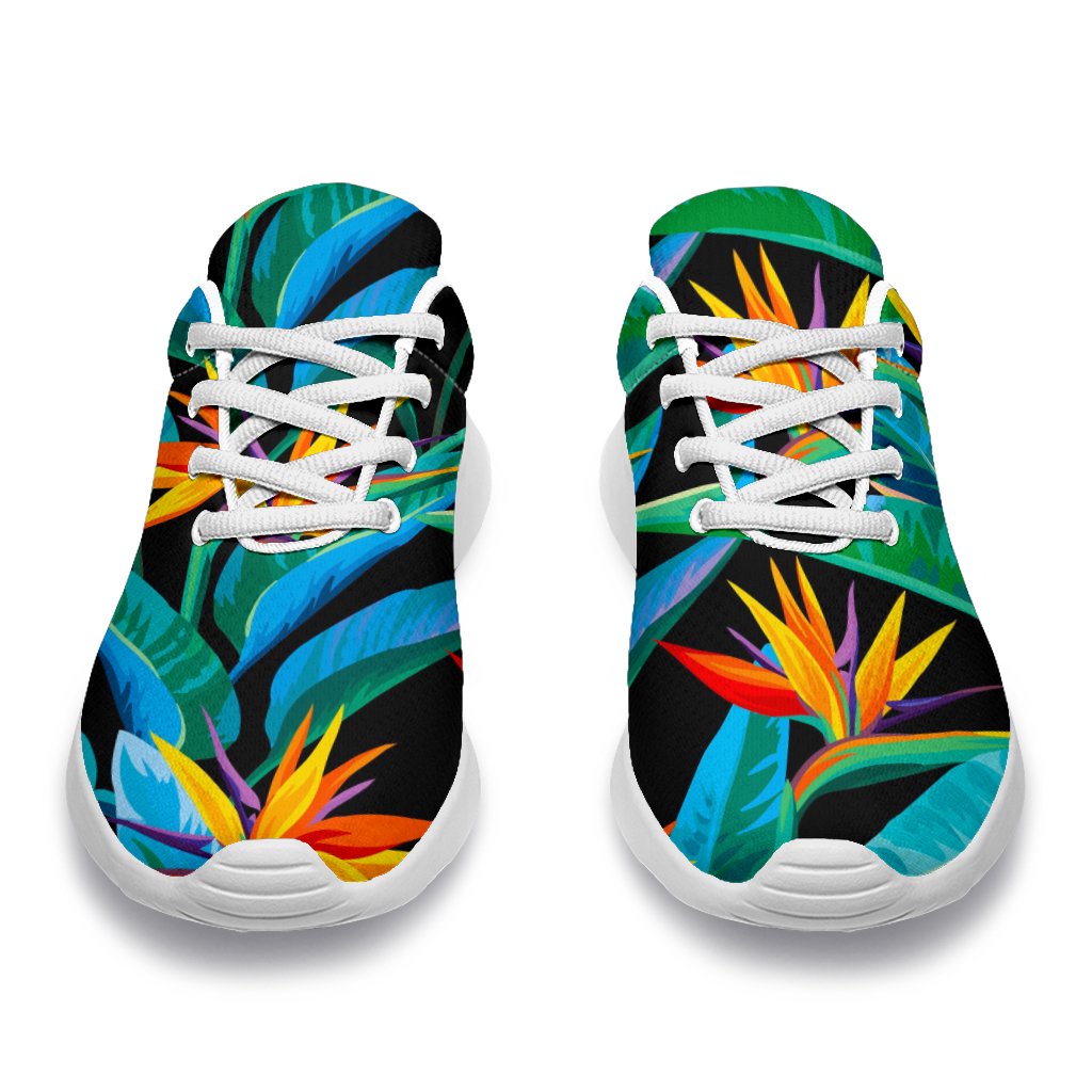 Teal Tropical Pattern Print Sport Shoes GearFrost