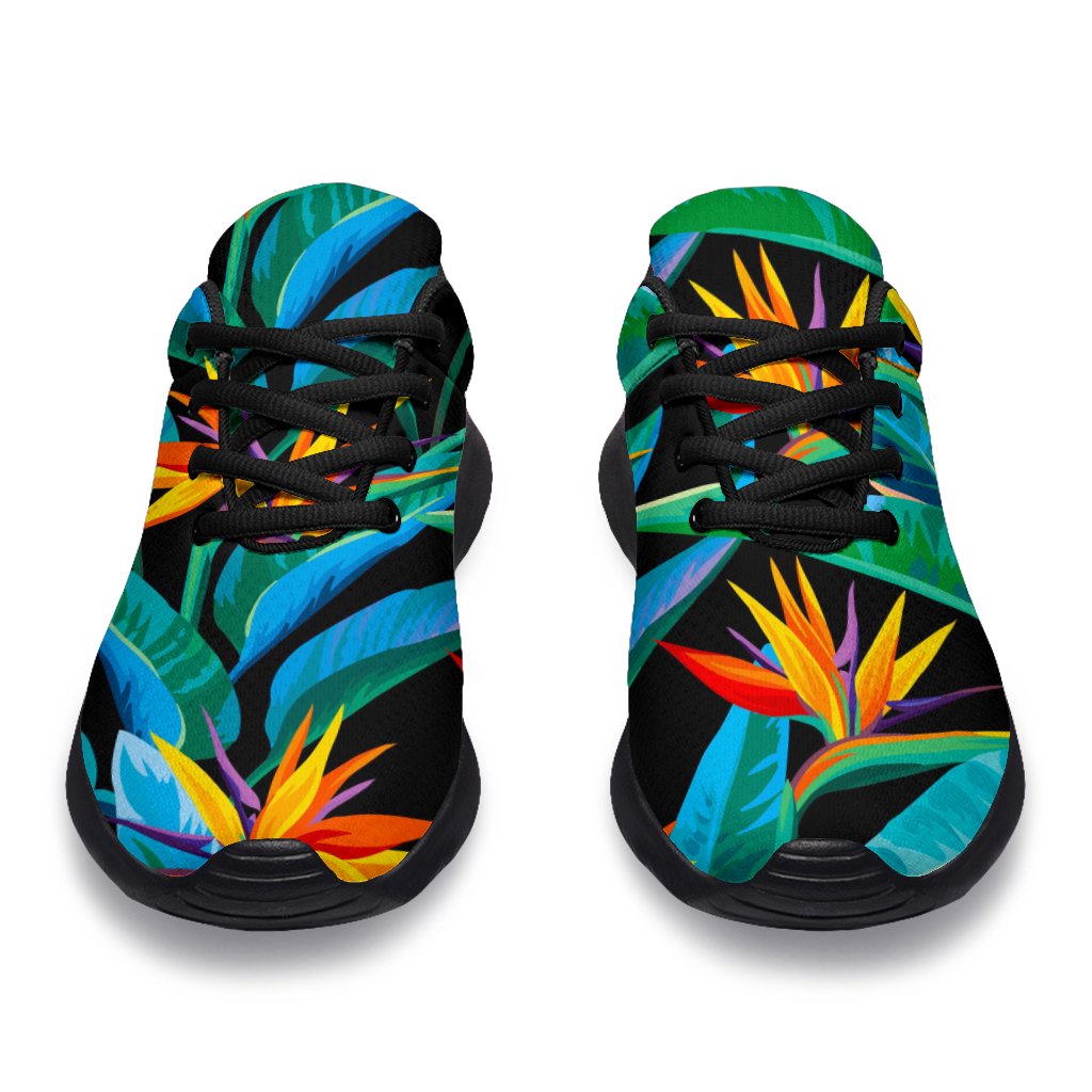 Teal Tropical Pattern Print Sport Shoes GearFrost