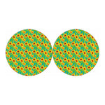 Teal Watercolor Sunflower Pattern Print Car Coasters