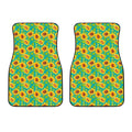 Teal Watercolor Sunflower Pattern Print Front Car Floor Mats