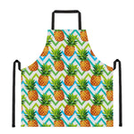 Teal Zig Zag Pineapple Pattern Print Apron