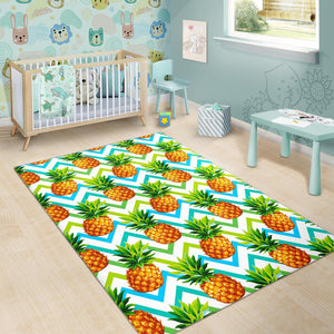 Teal Zig Zag Pineapple Pattern Print Area Rug GearFrost