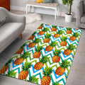 Teal Zig Zag Pineapple Pattern Print Floor Mat
