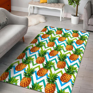 Teal Zig Zag Pineapple Pattern Print Area Rug GearFrost