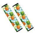 Teal Zig Zag Pineapple Pattern Print Car Seat Belt Covers