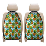 Teal Zig Zag Pineapple Pattern Print Car Seat Organizers