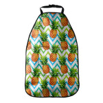 Teal Zig Zag Pineapple Pattern Print Car Seat Organizers