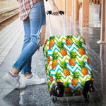 Teal Zig Zag Pineapple Pattern Print Luggage Cover GearFrost