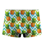 Teal Zig Zag Pineapple Pattern Print Men's Boxer Briefs