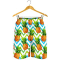 Teal Zig Zag Pineapple Pattern Print Men's Shorts