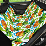 Teal Zig Zag Pineapple Pattern Print Pet Car Back Seat Cover