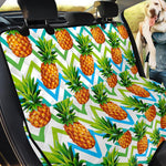Teal Zig Zag Pineapple Pattern Print Pet Car Back Seat Cover