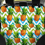 Teal Zig Zag Pineapple Pattern Print Pet Car Back Seat Cover