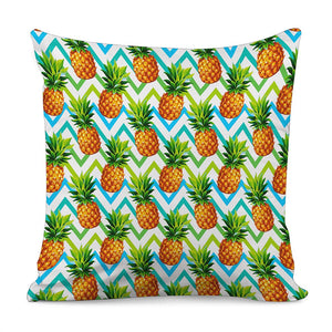 Teal Zig Zag Pineapple Pattern Print Pillow Cover