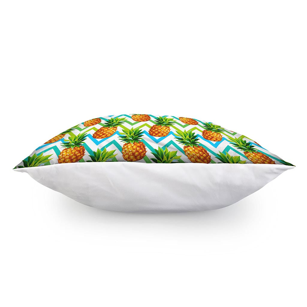 Teal Zig Zag Pineapple Pattern Print Pillow Cover