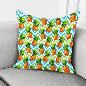 Teal Zig Zag Pineapple Pattern Print Pillow Cover