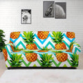 Teal Zig Zag Pineapple Pattern Print Sofa Cover