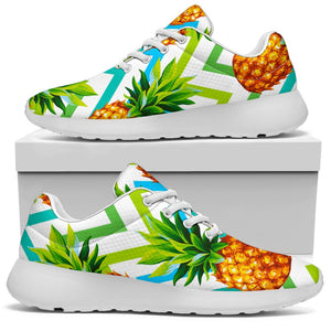 Teal Zig Zag Pineapple Pattern Print Sport Shoes GearFrost