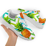 Teal Zig Zag Pineapple Pattern Print Sport Shoes GearFrost