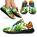 Teal Zig Zag Pineapple Pattern Print Sport Shoes GearFrost