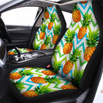 Teal Zig Zag Pineapple Pattern Print Universal Fit Car Seat Covers