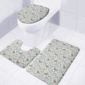 Teddy Bear Doctor Pattern Print 3 Piece Bath Mat Set