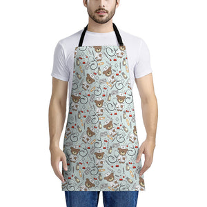 Teddy Bear Doctor Pattern Print Apron