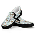 Teddy Bear Doctor Pattern Print Black Slip On Sneakers