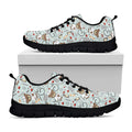 Teddy Bear Doctor Pattern Print Black Running Shoes