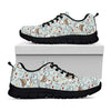 Teddy Bear Doctor Pattern Print Black Sneakers