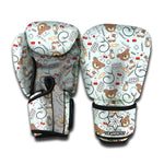 Teddy Bear Doctor Pattern Print Boxing Gloves