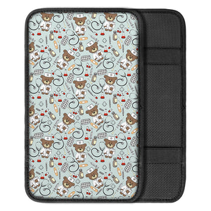 Teddy Bear Doctor Pattern Print Car Center Console Cover