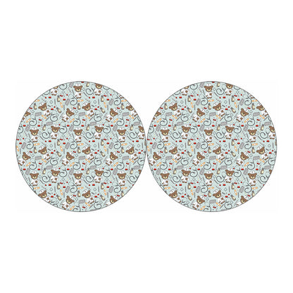 Teddy Bear Doctor Pattern Print Car Coasters