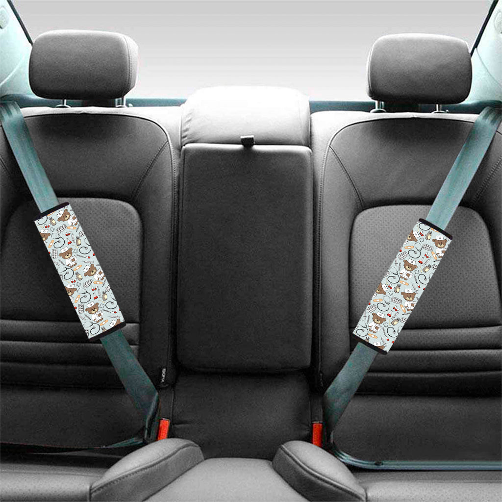 Teddy Bear Doctor Pattern Print Car Seat Belt Covers