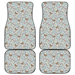 Teddy Bear Doctor Pattern Print Front and Back Car Floor Mats