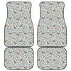 Teddy Bear Doctor Pattern Print Front and Back Car Floor Mats