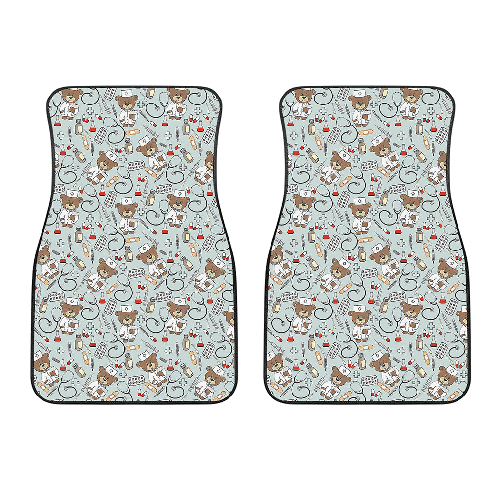 Teddy Bear Doctor Pattern Print Front Car Floor Mats