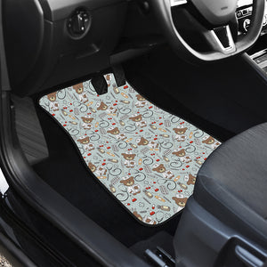 Teddy Bear Doctor Pattern Print Front Car Floor Mats