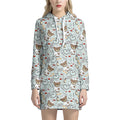 Teddy Bear Doctor Pattern Print Pullover Hoodie Dress