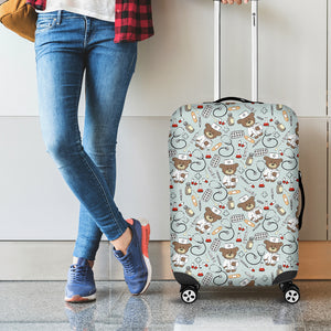 Teddy Bear Doctor Pattern Print Luggage Cover