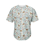 Teddy Bear Doctor Pattern Print Men's Baseball Jersey