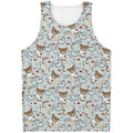 Teddy Bear Doctor Pattern Print Men's Tank Top