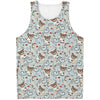 Teddy Bear Doctor Pattern Print Men's Tank Top