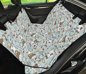 Teddy Bear Doctor Pattern Print Pet Car Back Seat Cover