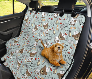 Teddy Bear Doctor Pattern Print Pet Car Back Seat Cover